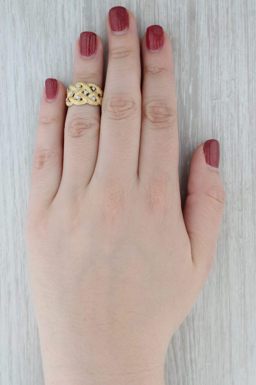 Woven 0.12ctw Diamond Ring 18k Yellow Gold Size 5.5
