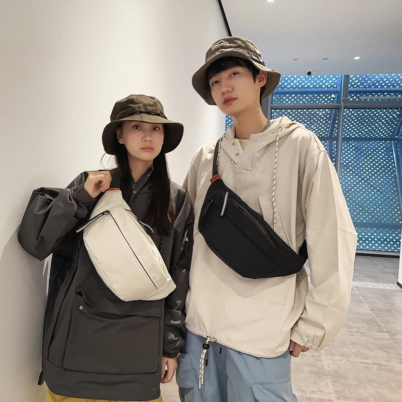 New Personalized Reflective Chest Bag Men's Trendy Cool Street Mobile Phone Waist Bag Girl Sports Outdoor Crossbody Shoulder Bag