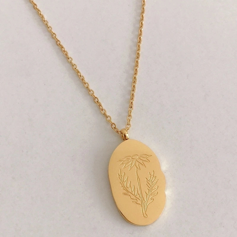 201 Stainless Steel 304 Stainless Steel Minimalist Plating Flower Pendant Necklace