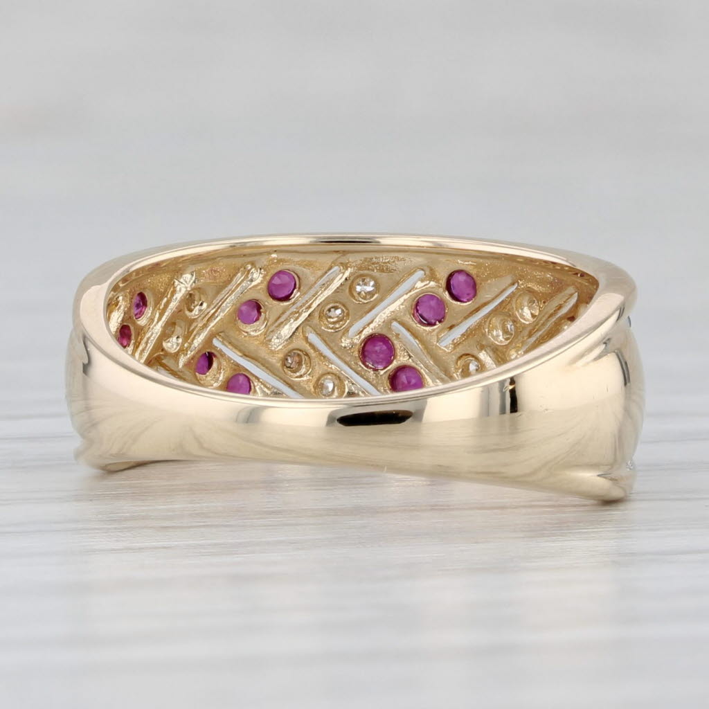 0.18ctw Ruby Diamond Ring 14k Yellow Gold Size 7