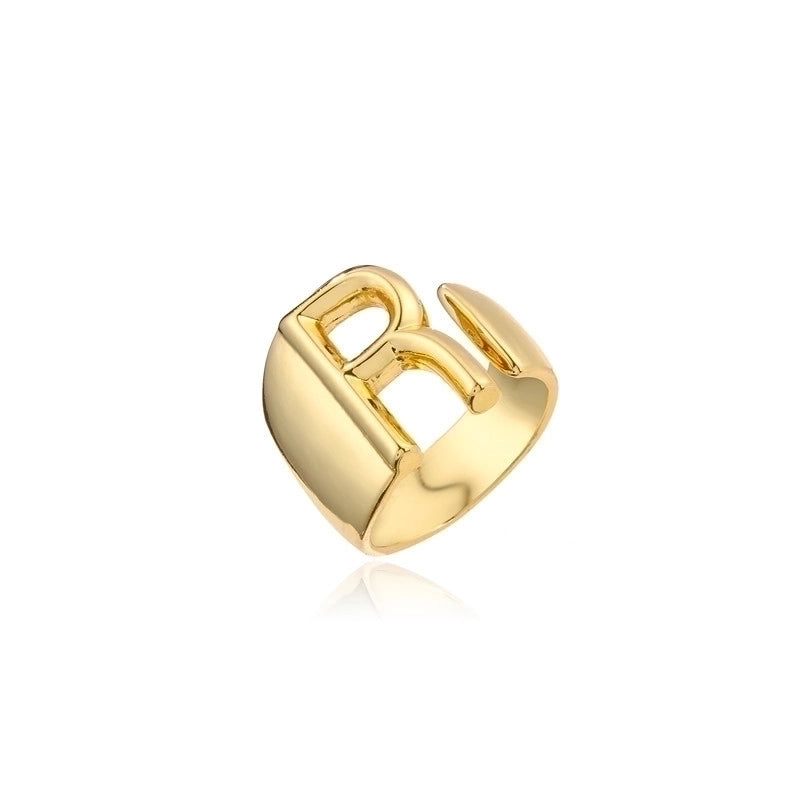 New 18k Copper Gold-plated Alphabet Open Ring