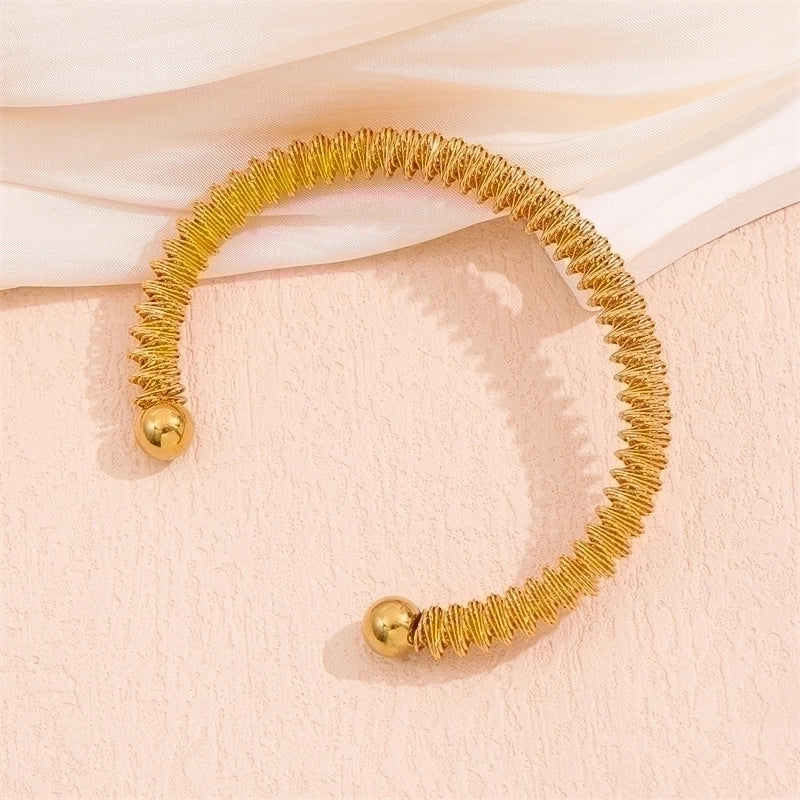 Minimalist Solid Color 201 Stainless Steel 18K Gold Plated Bracelets In Bulk