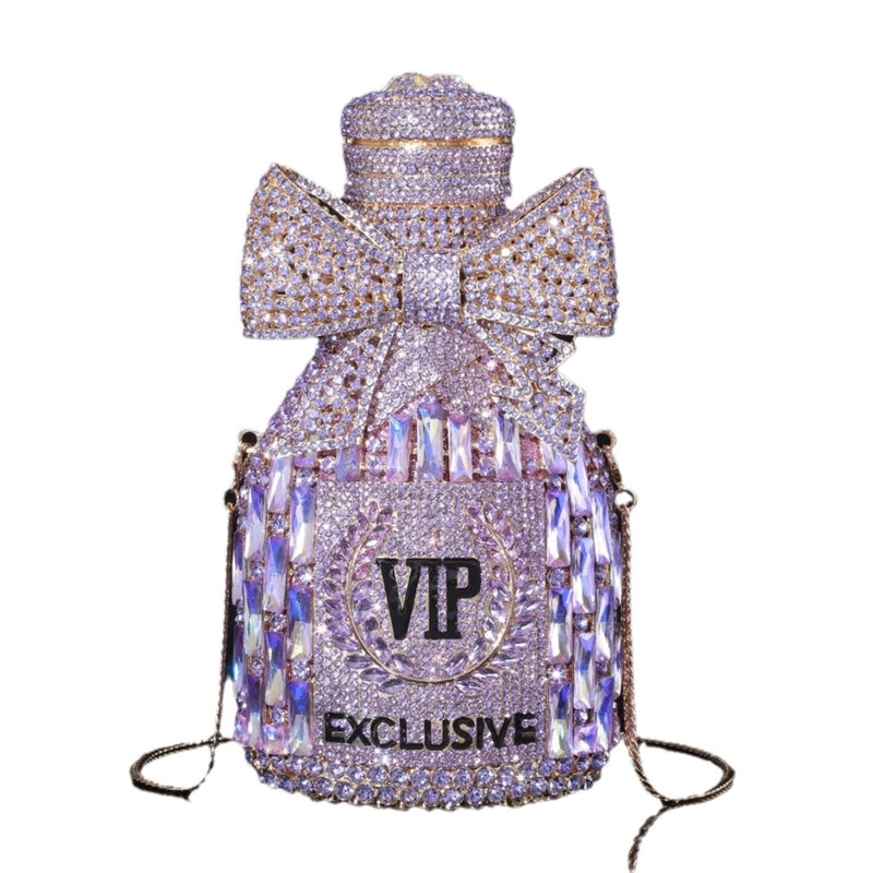 18x11 Rectangular Champagne 18x11 Rectangular Silver 11x20 Wine Bottle Bow Purple Pu Leather Rhinestone Bow Knot Bow Type Evening Bags