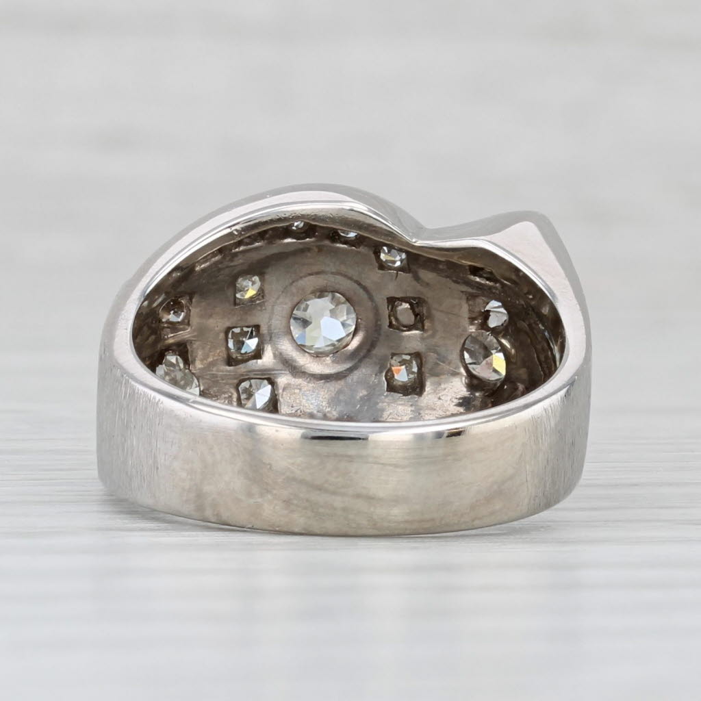 0.15ctw Diamond Ring 10k White Gold Size 6.75 Bypass Halo