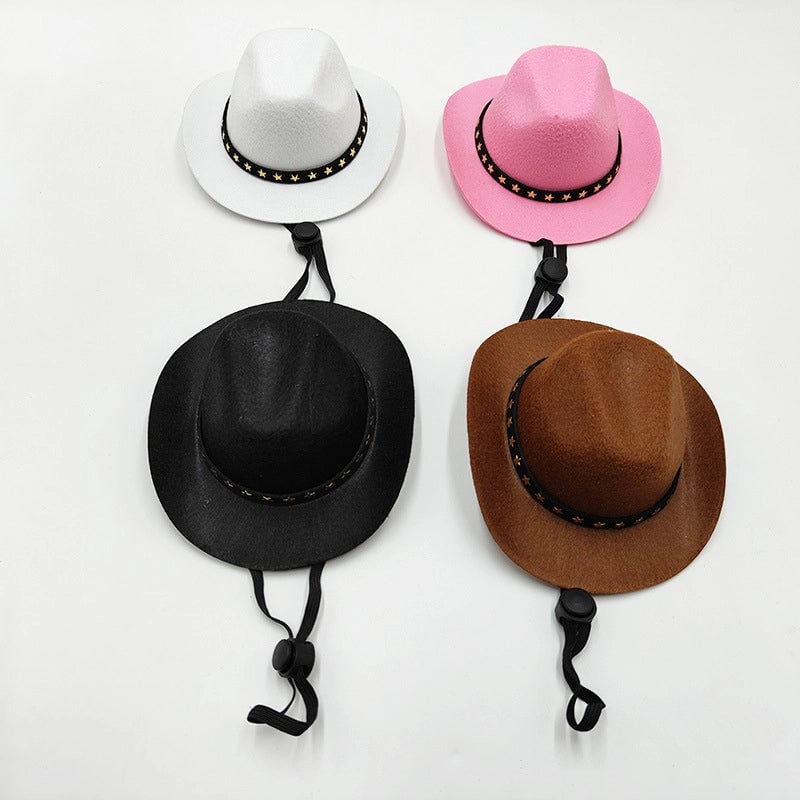 Cowboy Style Nonwoven Solid Color Pet Hat