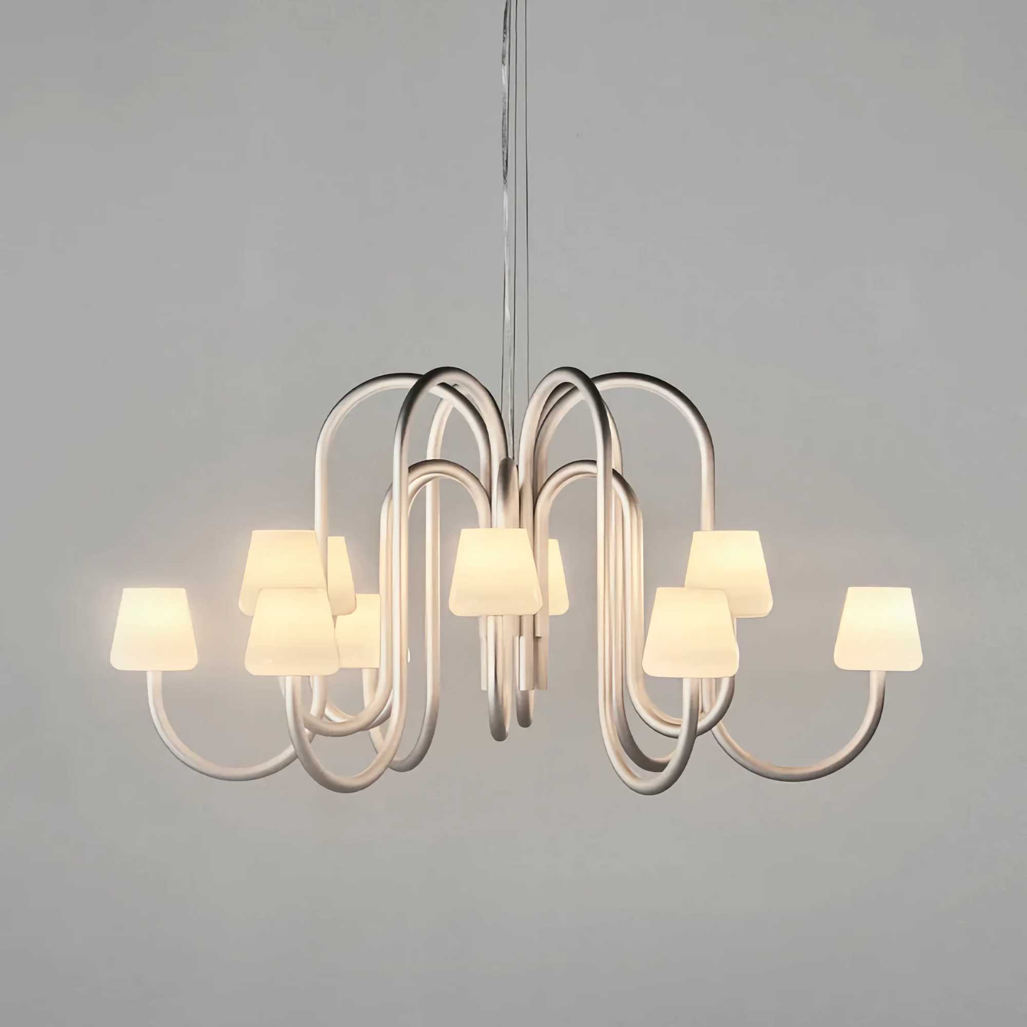 HAY Apollo chandelier 1065 (twelve arms). white opal glass