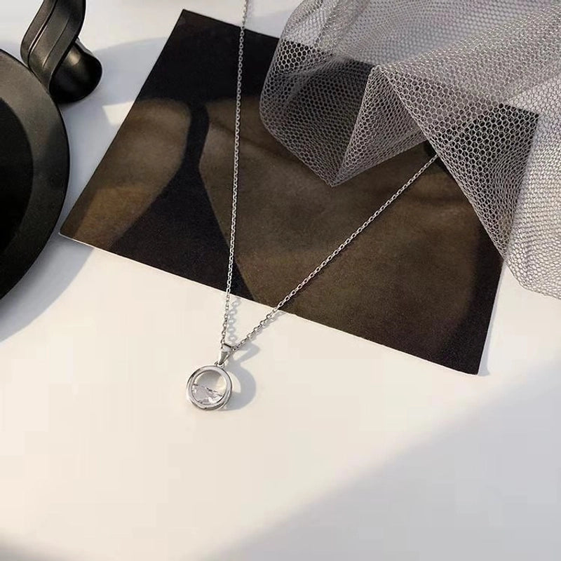 Lady Sweet Heart Shape Flower Fish Tail Imitation Pearl Alloy Inlay Rhinestones Women's Necklace