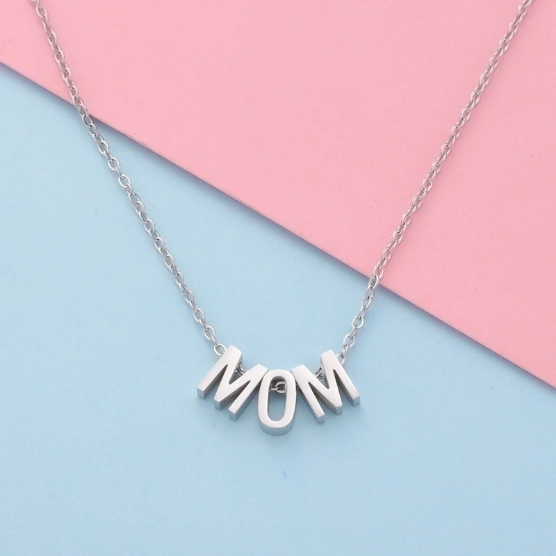 Stainless Steel 18K Gold Plated Fashion Plating Letter None Pendant Necklace