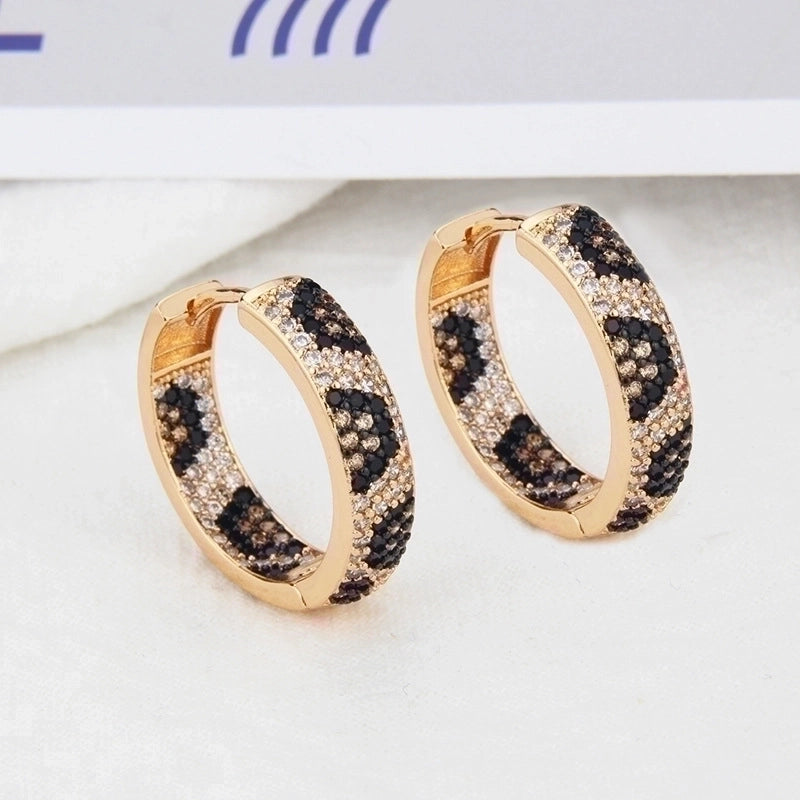 Minimalist Circle Copper Zircon Gold Plated Earrings