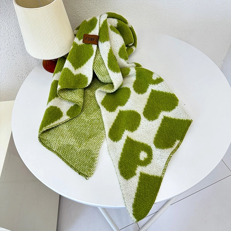 Women's Basic Classic Style Heart Shape Polyester Scarf