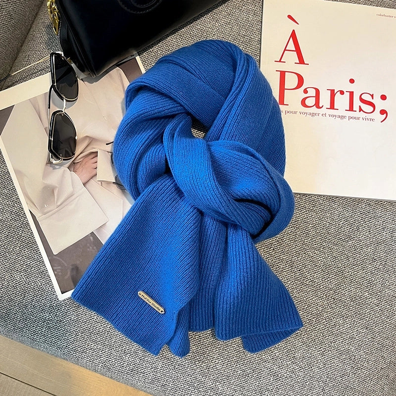 Unisex Elegant Business Basic Solid Color Fleece Scarf