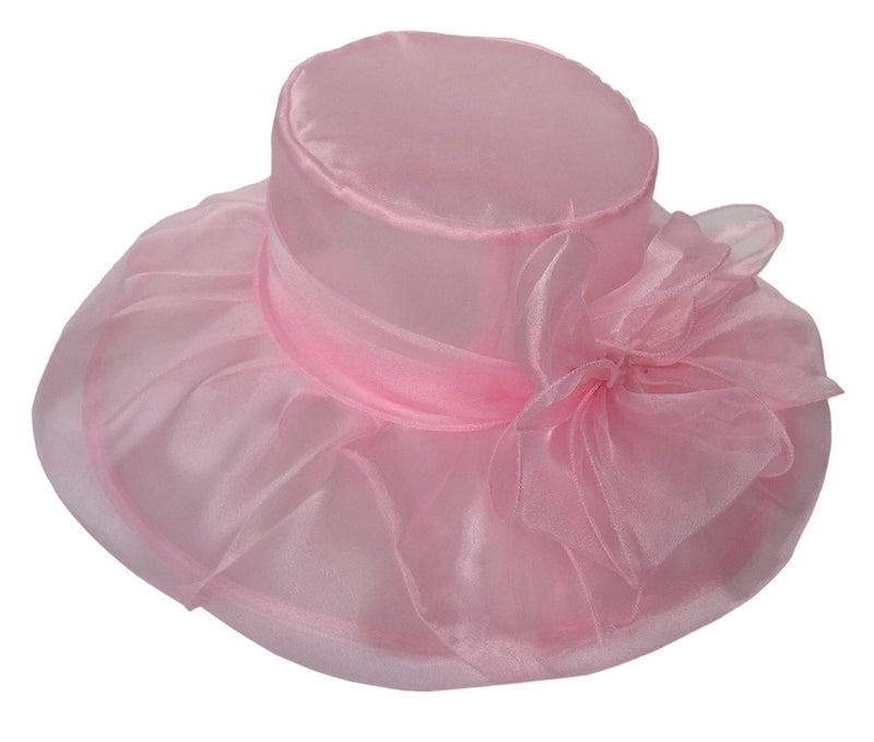 Women's Elegant Solid Color Flowers Wide Eaves Fedora Hat