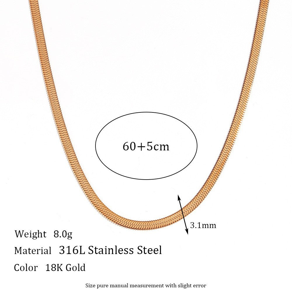 Minimalist Stripe Geometric Stainless Steel 18K Gold Plated Necklaces