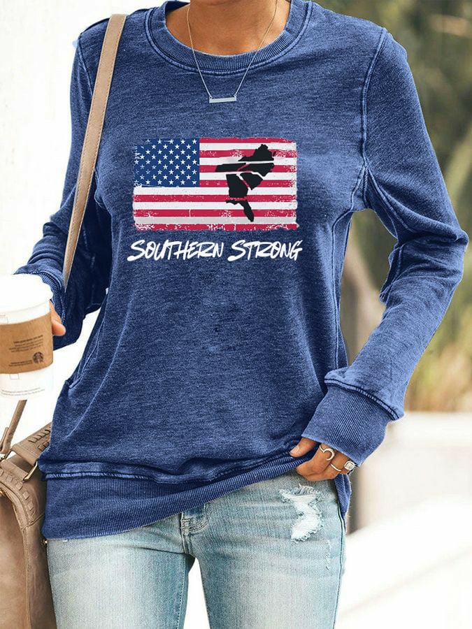 Women's Southern Strong Printed Casual Sweatshirt