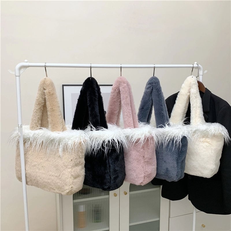 Shoulder Bag Plush Bag Large Capacity Totes Fashion Simple Trendy Temperament Underarm Bag