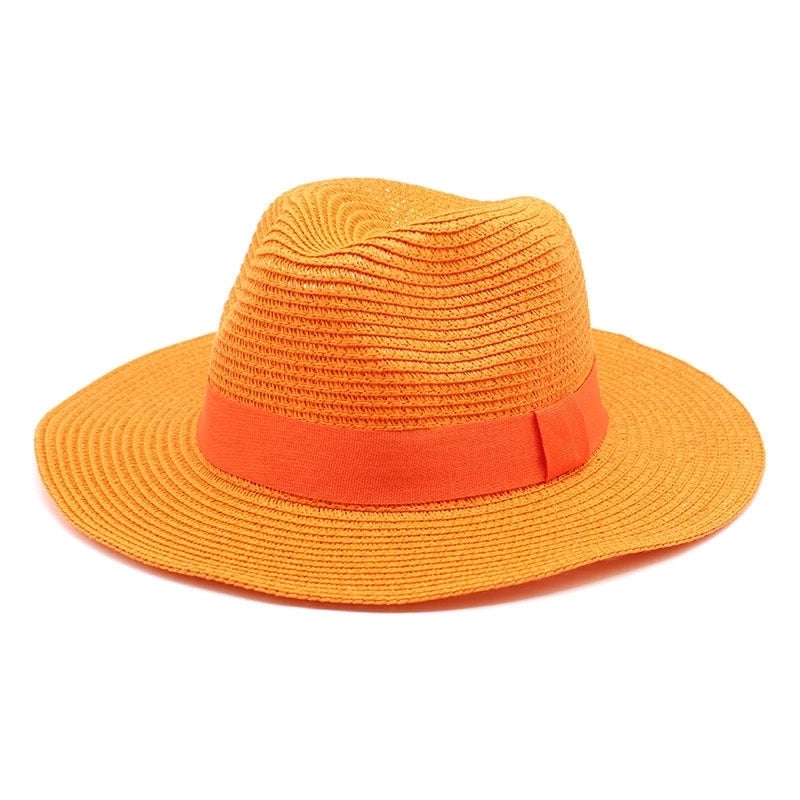 Unisex Minimalist Solid Color Flat Eaves Fedora Hat