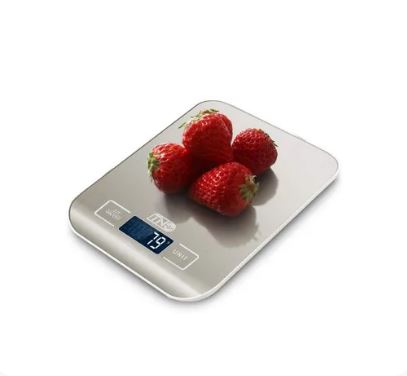 Stainless Steel Digital Kitchen Scale. 10Kg - Silver