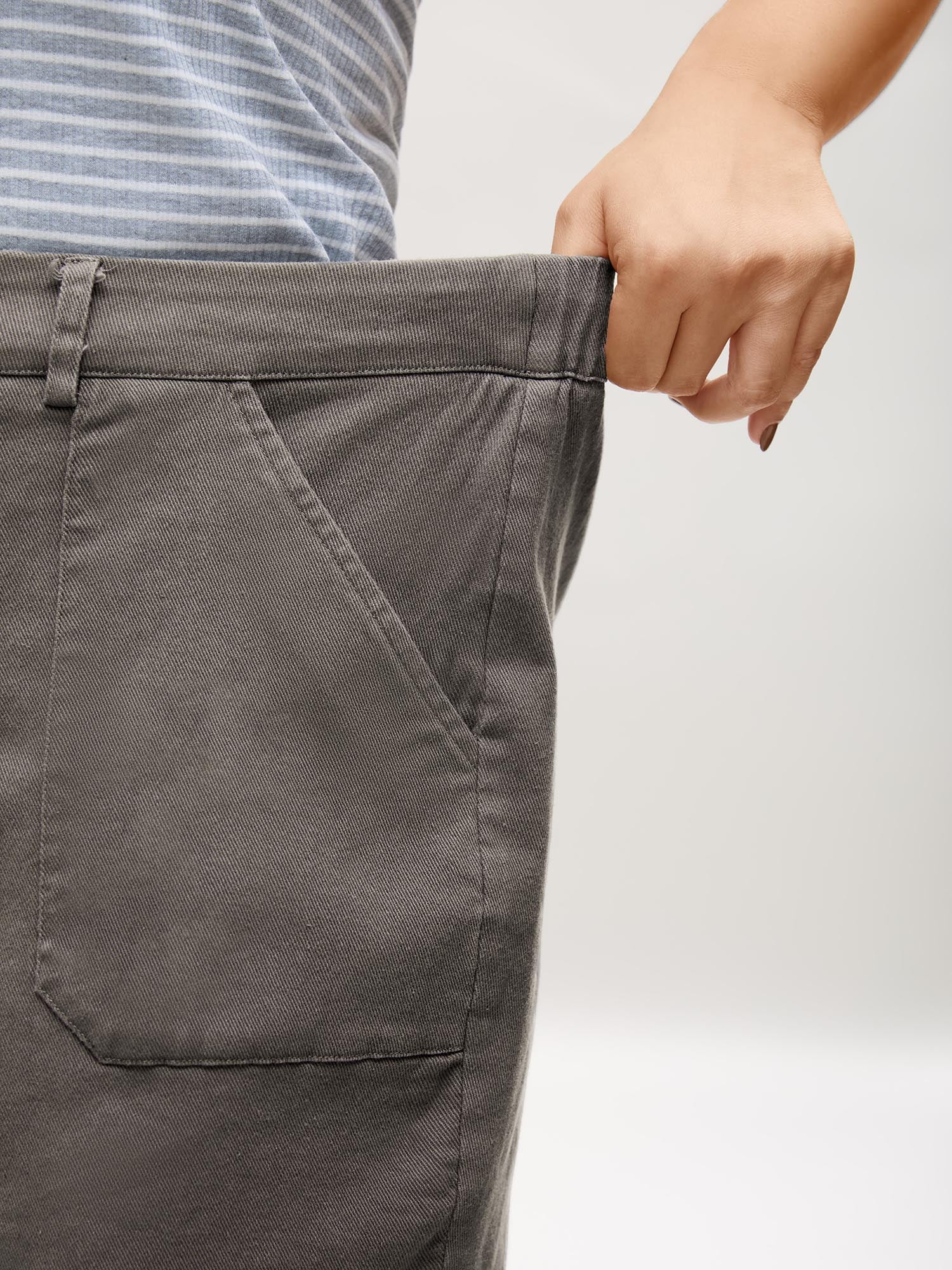 Stretchy Waist Vintage Pockets Shorts