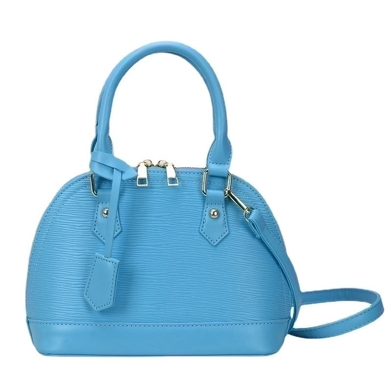 Women's Pu Leather Solid Color Elegant Classic Style Shell Zipper Shoulder Bag Crossbody Bag Dome Bag