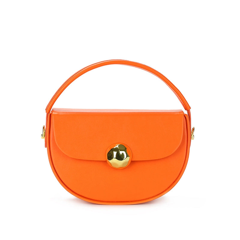 Women's Medium Pu Leather Solid Color Streetwear Flip Cover Underarm Bag