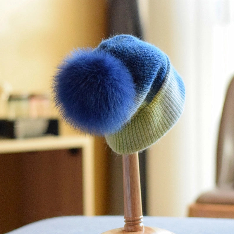Women's Basic Retro Tie Dye Eaveless Wool Cap