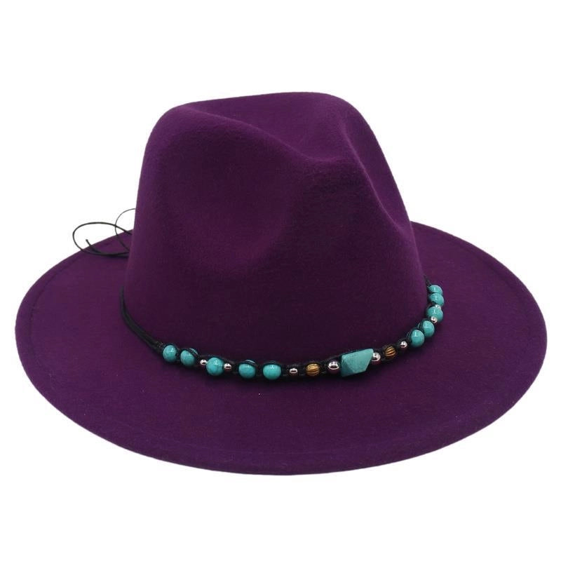 Western Cowboy Hat Big Brim Mountaineering Hat Spring And Summer New Emerald Felt Hat Ethnic Tibetan Hat