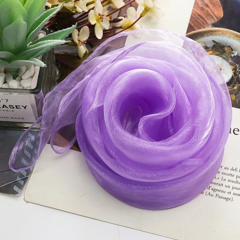 Women's Sweet Solid Color Polyester Silk Scarf