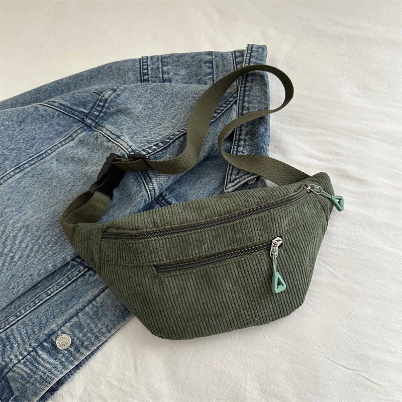 Women's Streetwear Solid Color Flannel Waist Bags