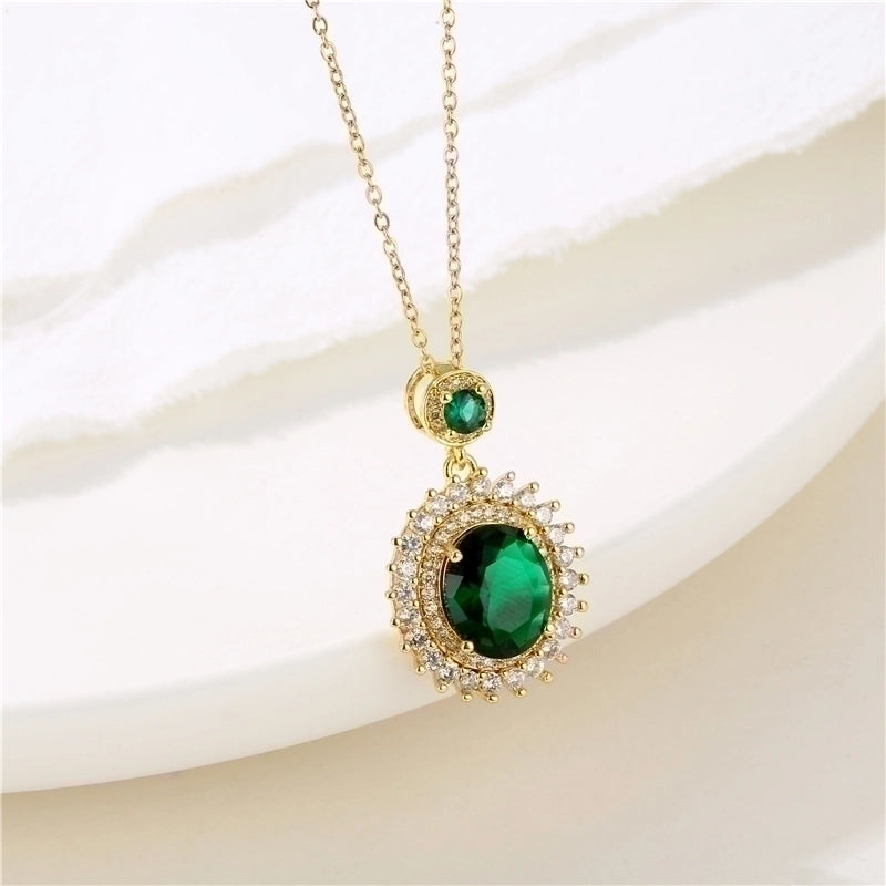 Shiny Angel Peacock Butterfly Stainless Steel Titanium Steel Inlay Zircon 18k Gold Plated Pendant Necklace