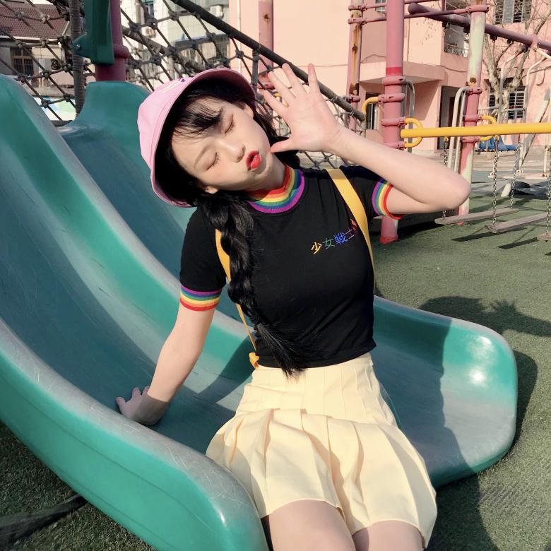 Rainbow Collar Youth Top