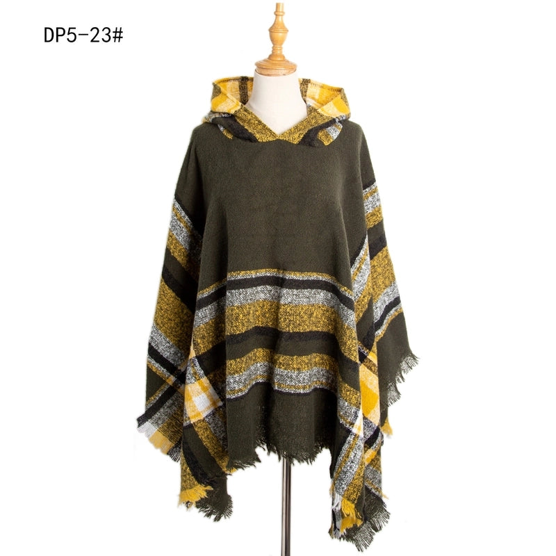 Women's Streetwear Plaid Polyester Tassel Shawl