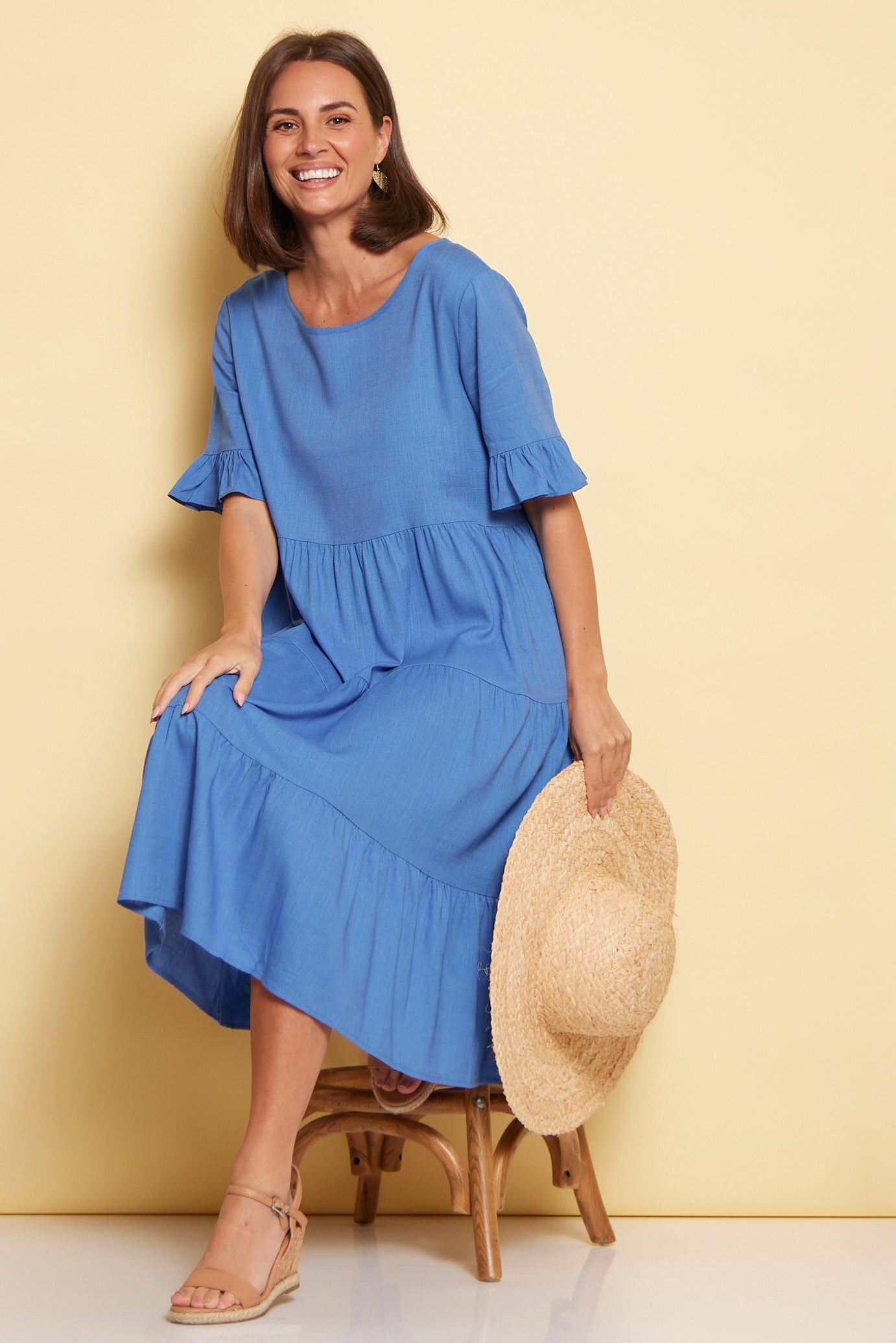 Jackson Linen Dress - Blue