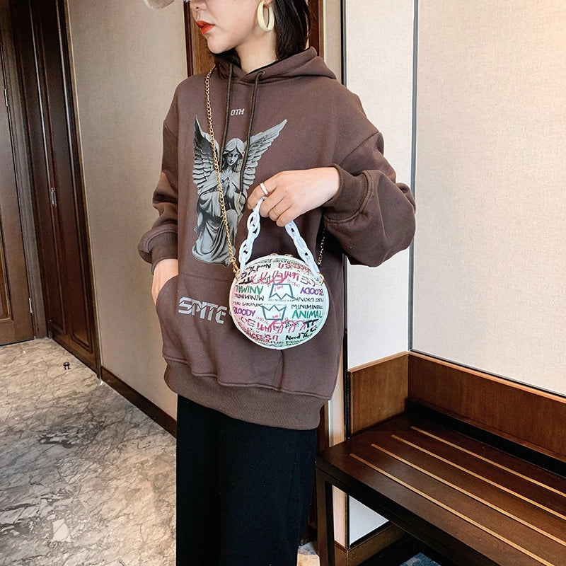 Women's Small All Seasons Pu Leather Streetwear Circle Bag