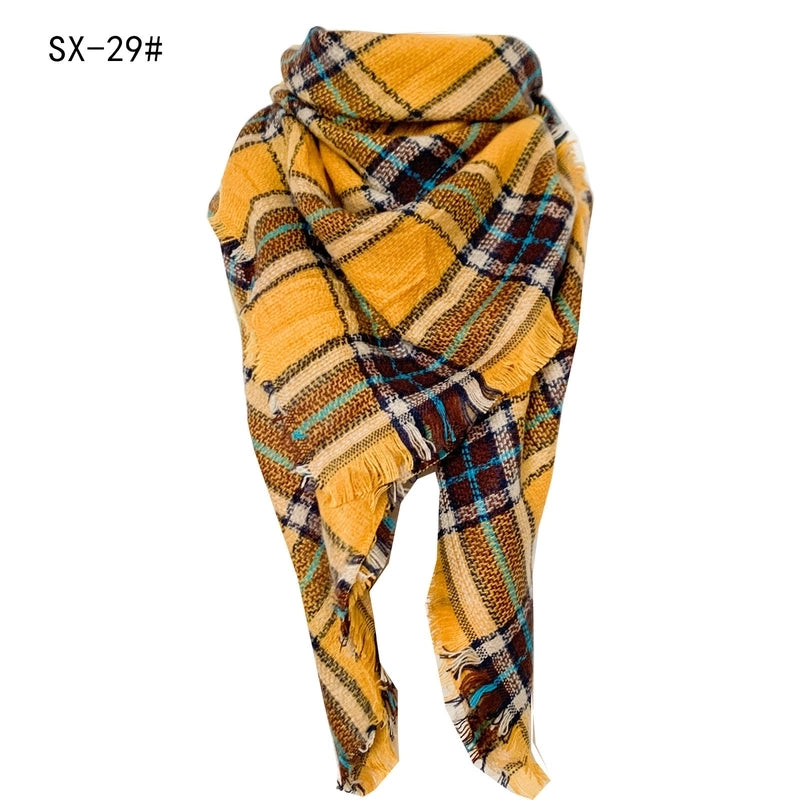 Autumn And Winter Imitation Cashmere Qicaigei Square Scarf Triangular Binder Scarf Women's Neck Warmer Shawl