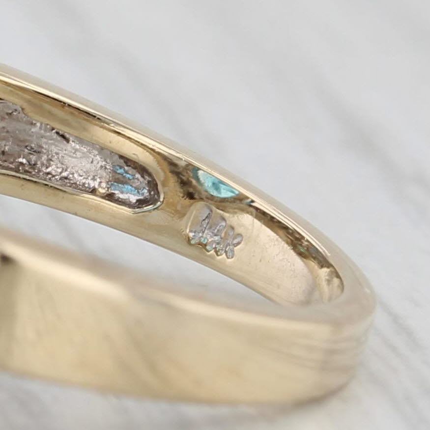 4.50ctw Oval Blue Topaz Diamond Ring 14k Yellow Gold Size 7