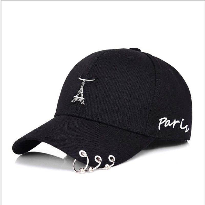 Hat Women's Korean Style Personality Chain Iron Ring Cap Student Children's Baseball Cap Spring And Summer Parent-Child Sunshade