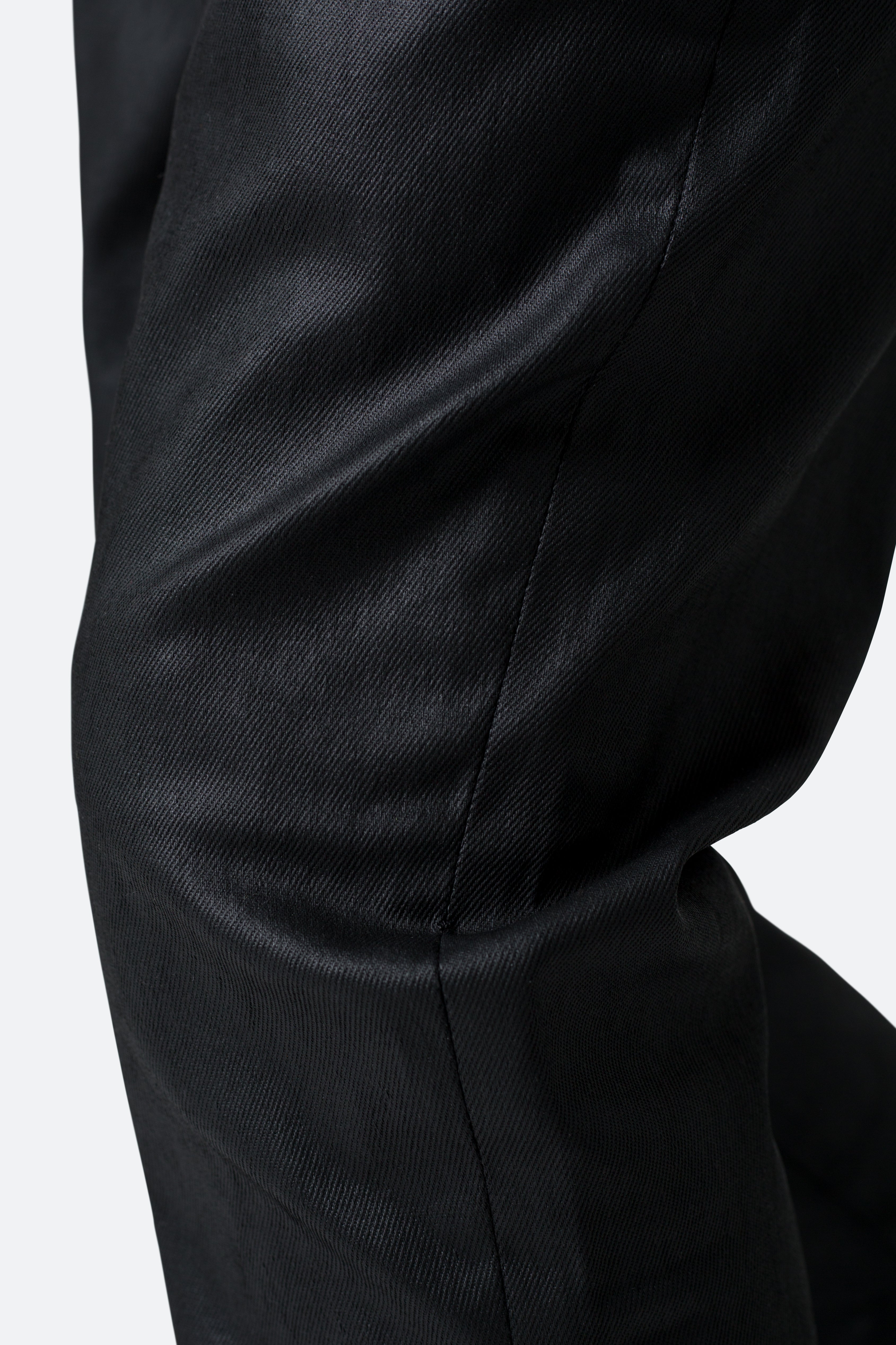 B447 Waxed Flare Denim - Black