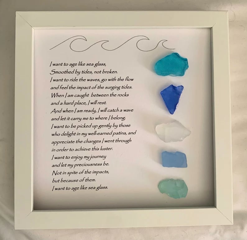 ❤️Handmade Large Sea Glass Poem