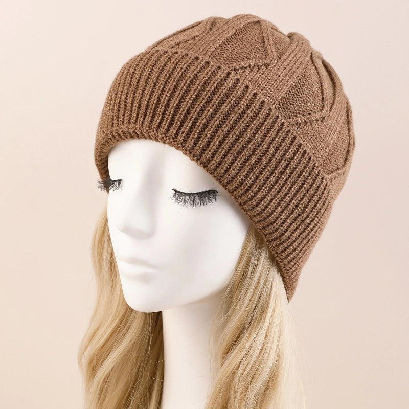 Women's Elegant Basic Minimalist Waves Eaveless Wool Cap