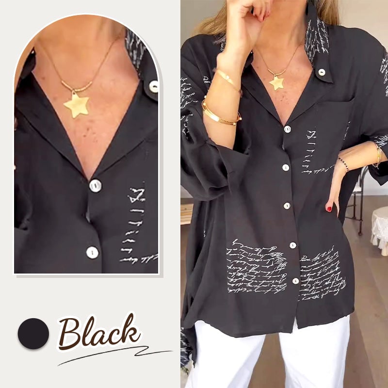 🎁Hot Sale 49%OFF💖Letter Print Fashion Lapel Shirt