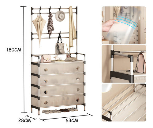 4 Layer Shoe Rack Plus Clothes Rack