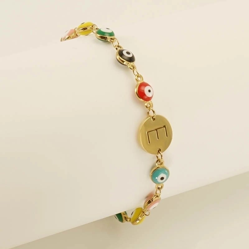 Titanium Steel Gold Plated Minimalist Classic Style Letter Plating Bracelets