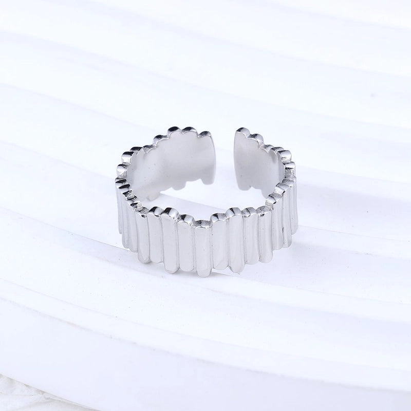 Princess Minimalist Solid Color 302 Stainless Steel 18K Gold Plated Rings