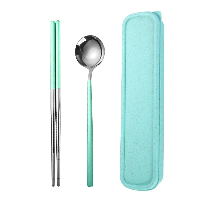 Fashion Solid Color Stainless Steel Tableware 1 Set