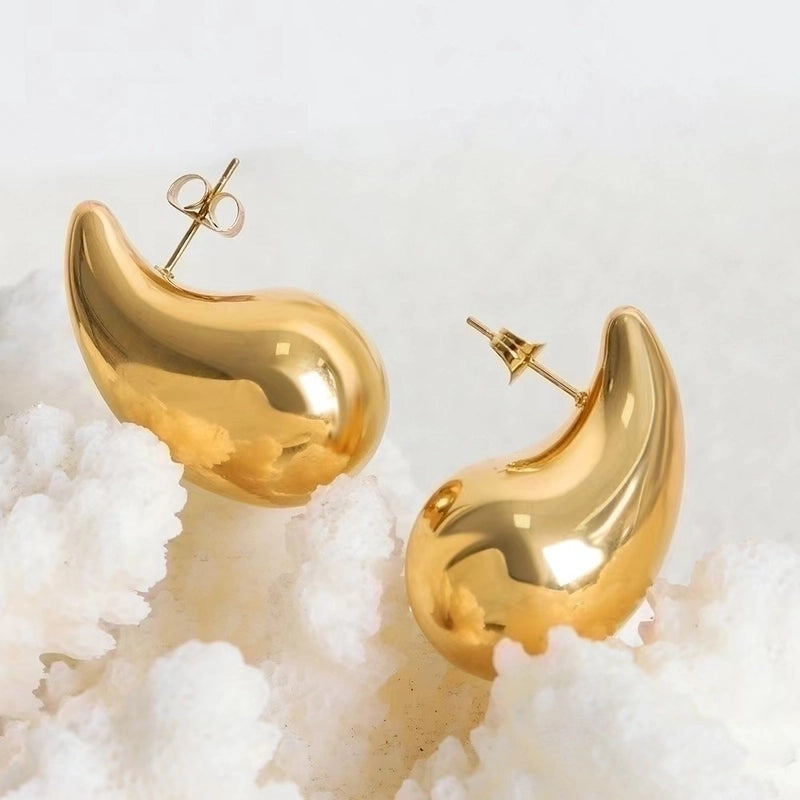 1 Pair Casual Solid Color Plating Stainless Steel Gold Plated Silver Plated Ear Studs