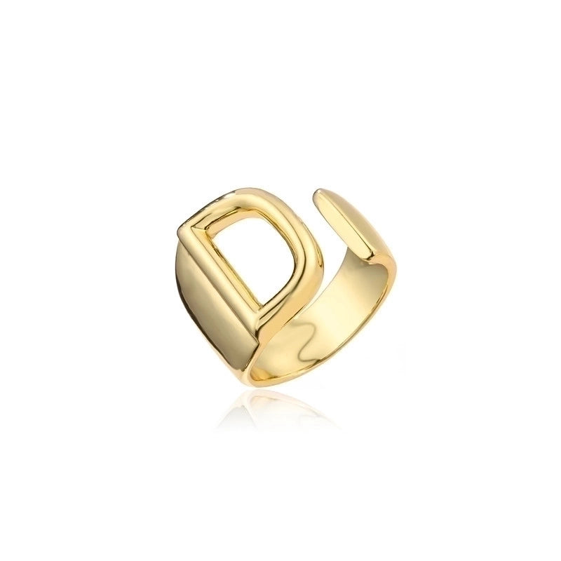 New 18k Copper Gold-plated Alphabet Open Ring