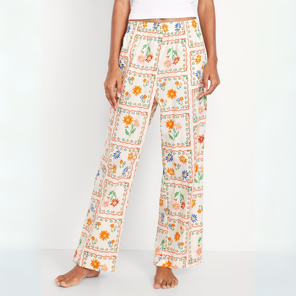 High Waisted Poplin Pajama Pant