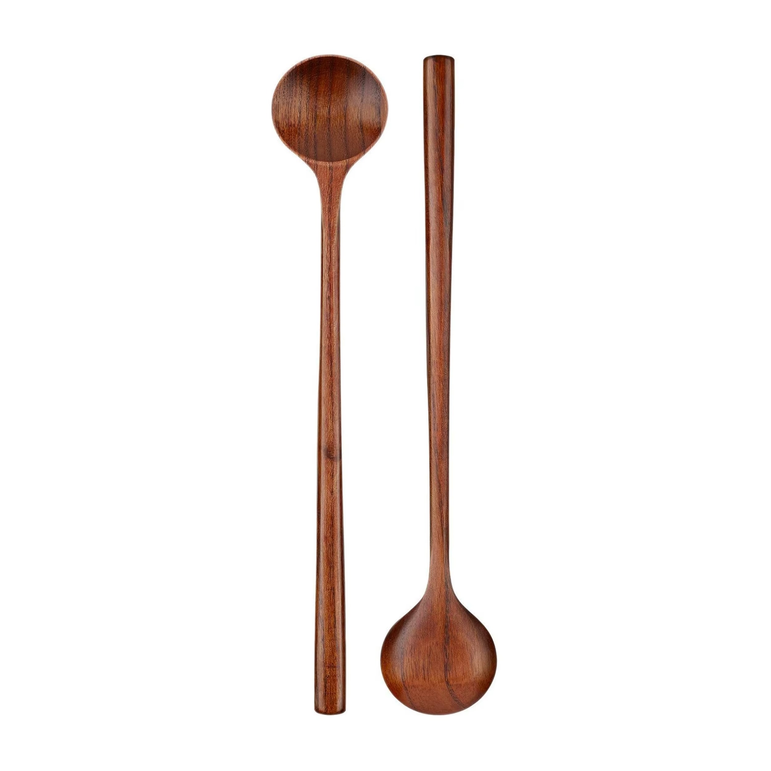 Wooden long handle soup spoon for cooking and mixing heat resistant kitchen tool utensil, long spoon for stirring