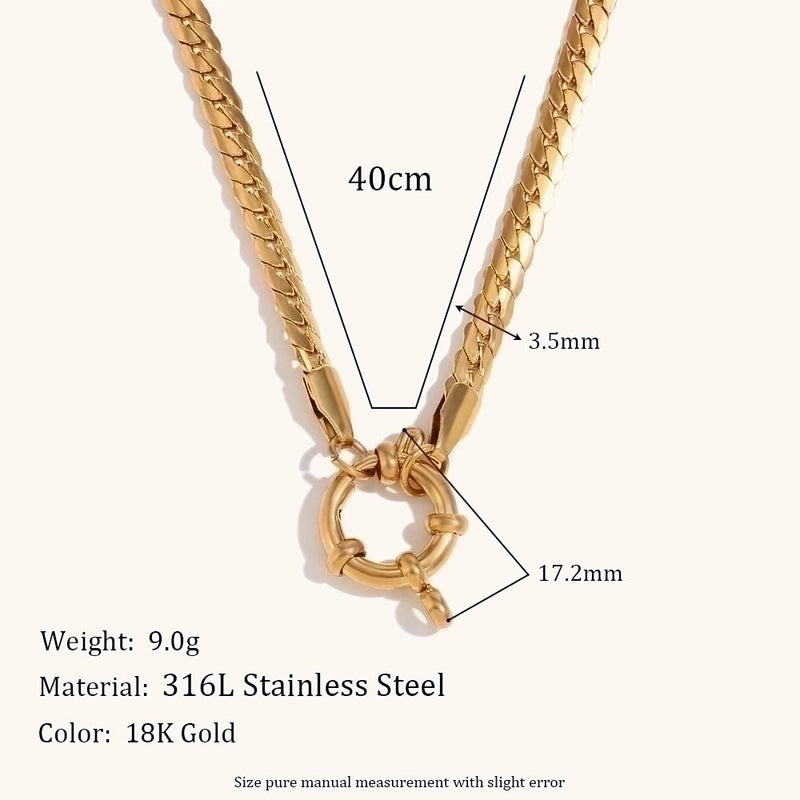 Minimalist Geometric 304 Stainless Steel 18K Gold Plated Necklace