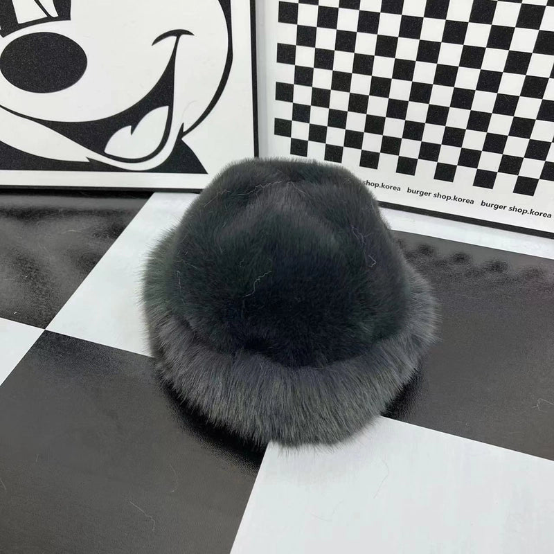New Hat Winter New Thickened Warm Faux Fur Fashion Simple Fisherman Hat Faux Mink Women's Mongolian Hat